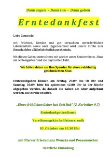 Erntedank-Gottesdienst